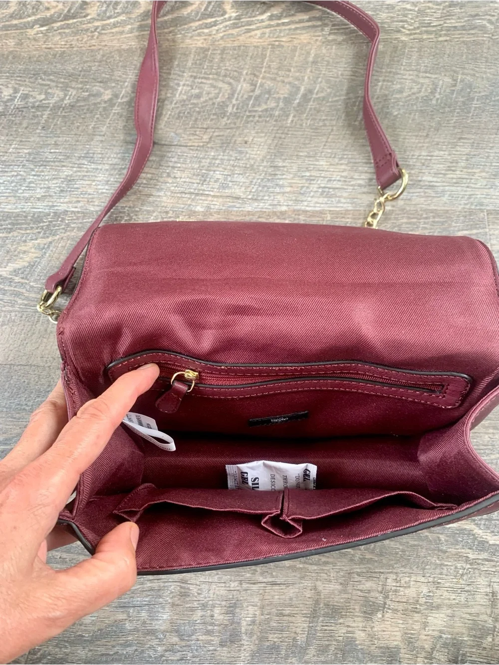Mossimo Faux Chic Snakeskin Maroon Chain Strap Crossbody Bag NWT